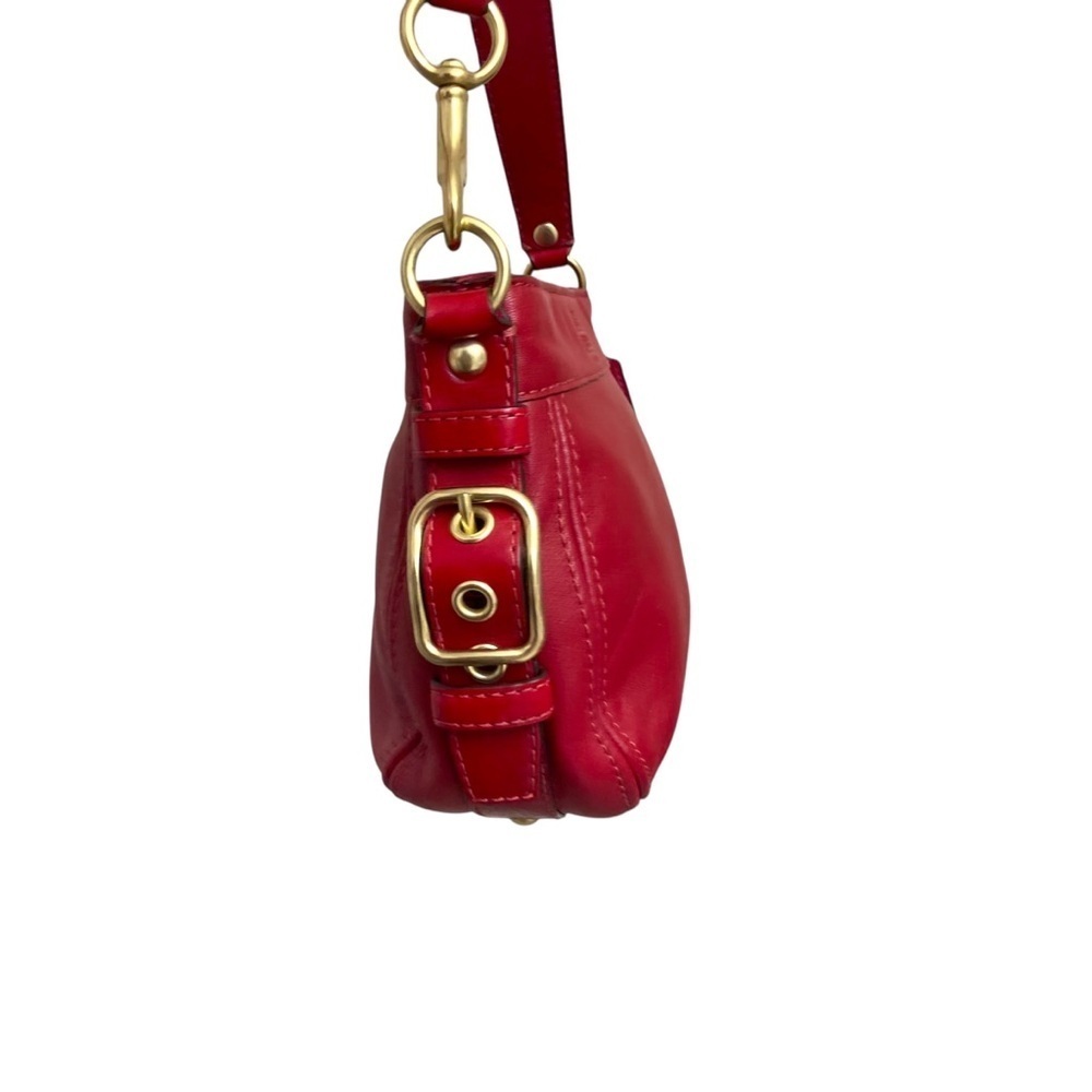 Coach red leather Zoe mini hobo bag - Picture 3 of 13